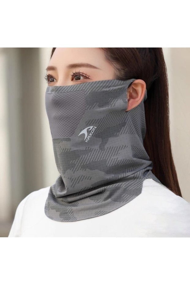 dark grey Sunscreen Face Mask Breathable Mesh Neck Gaiter Mask Scarf Ice Silk Outdoor Mask Driving C