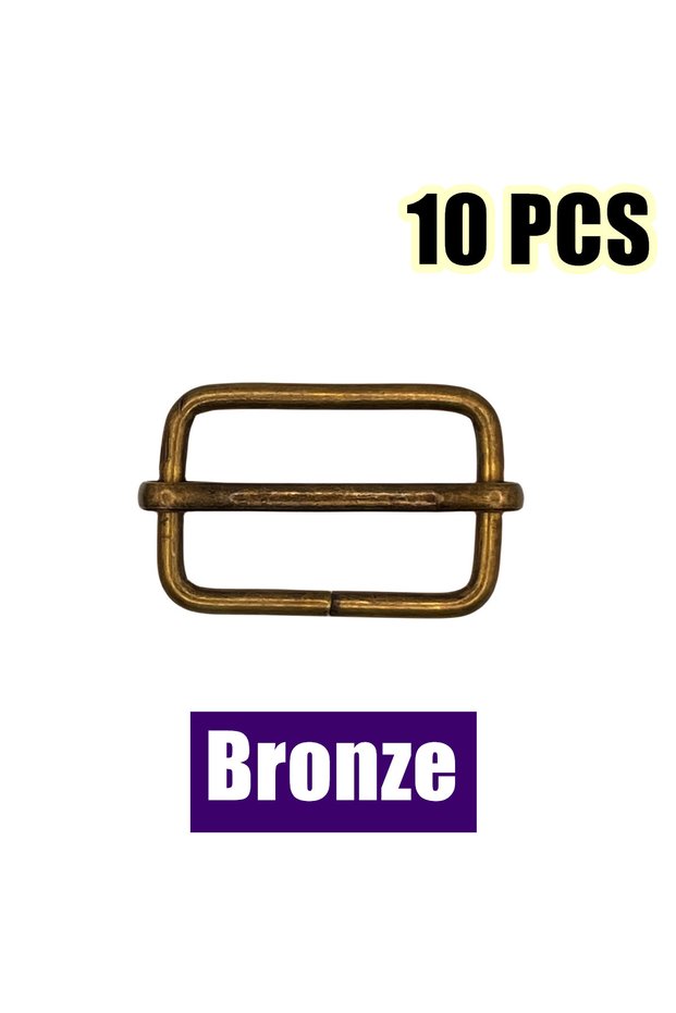 20mm Bronze 10Pcs/Pack Metal Slides Tri-Glides Wire-Formed Roller Pin Buckles Slider Adjuster Bag St
