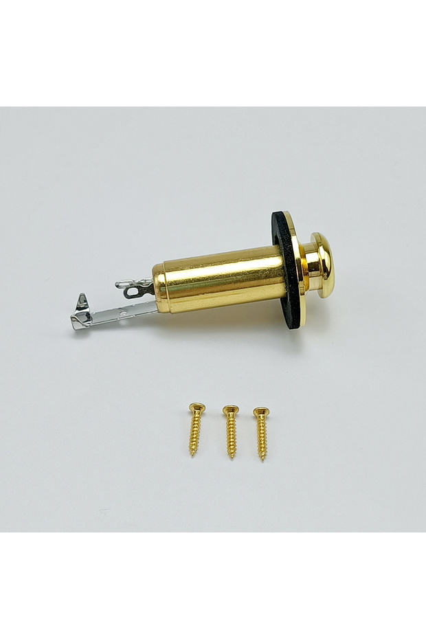 Gold Acoustic Electric Guitar Mono End Pin Endpin Jack Socket Plug 6.35mm 1/4 Inch Copper Material w