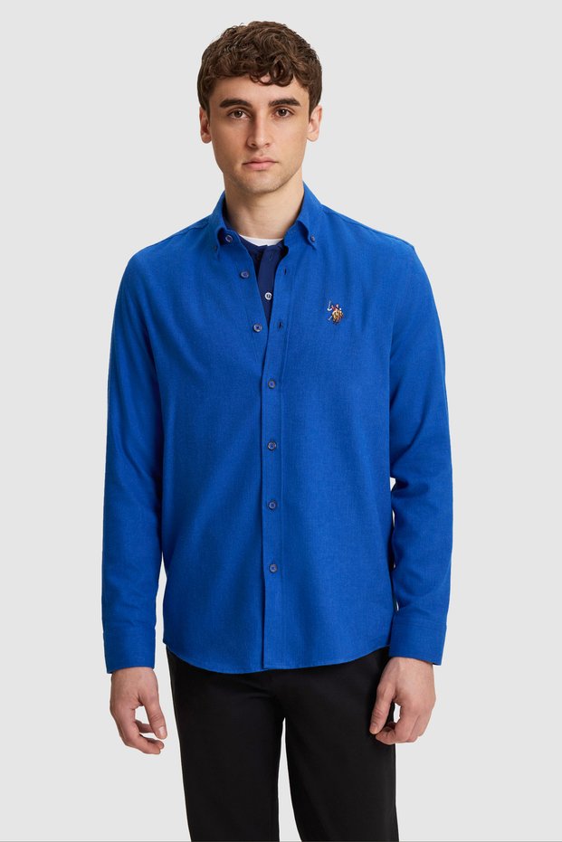 Men's Indigo Long-Sleeve Basic Shirt 50329685-Vr028