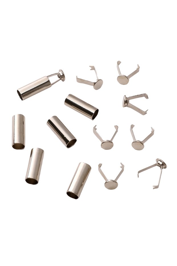 Silver 6 Sets Metal Rope Ends Stopper Button Cord End Lock Cap Hanging Bell Buckle DIY Bag Shoes Gar