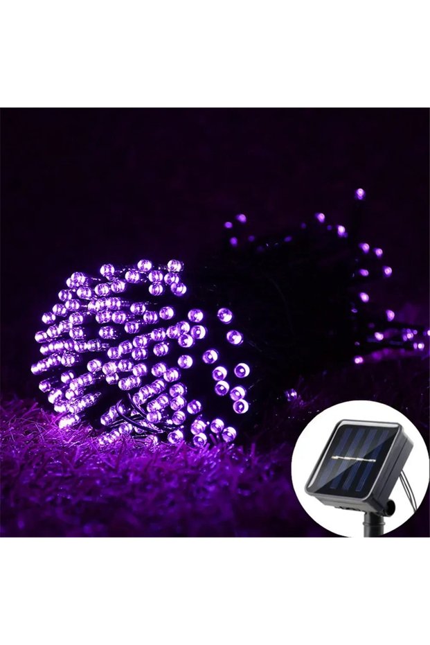 22m 200leds Purple Outdoor Solar Light String LED Christmas Decoration,light String Solar Fairy Ligh