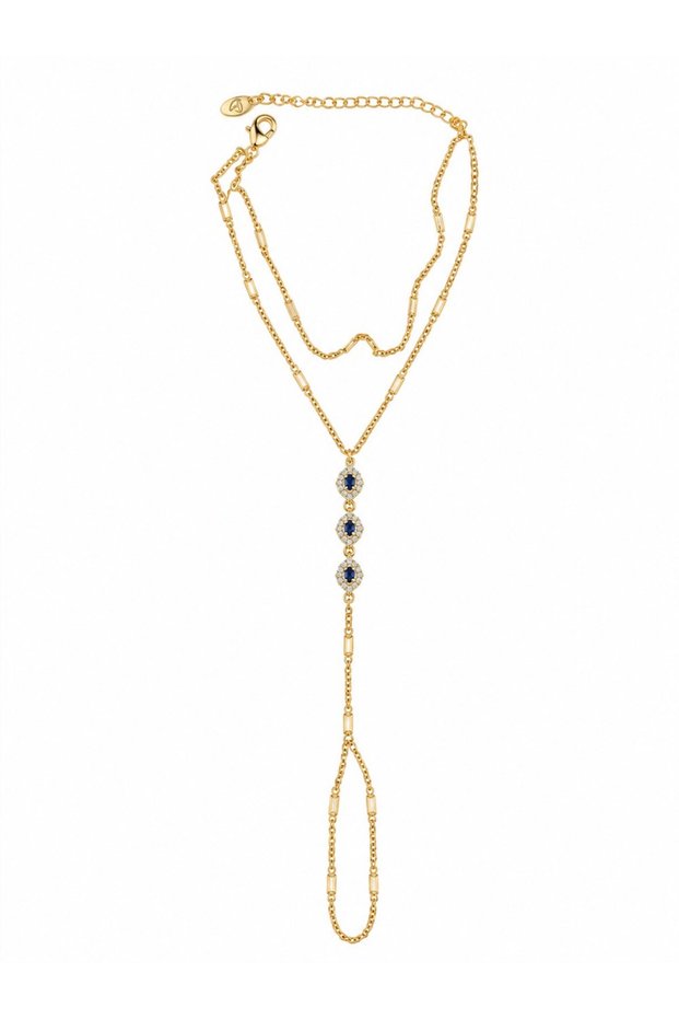 Gold Shahmeran with Eye-Shaped Zircon Stones.