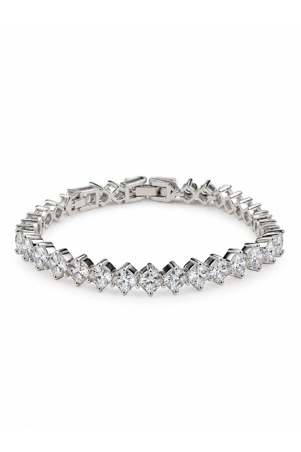 Silver Bracelet with Round Stones