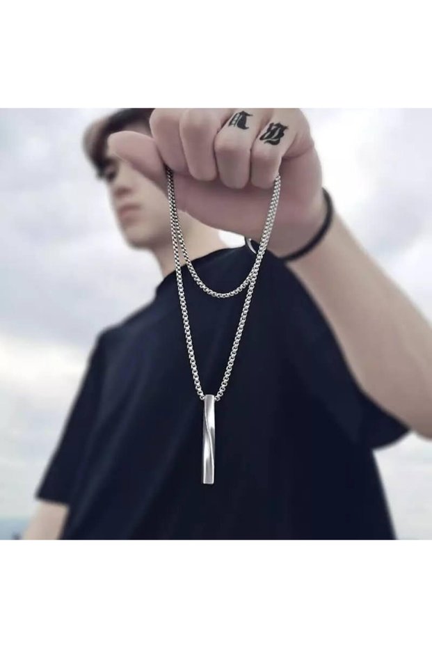 2023 Fashion New Black Necklace Men's Fashion Simple Stainless Steel Chain Men's Necklace Jewelry