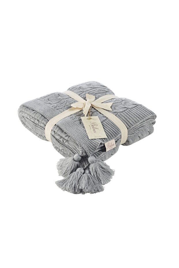 Ta11002 Knitted Sofa Shawl Gray