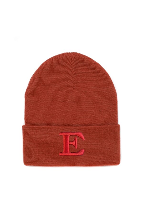 Red E Embroidered Double Layer Luxury Beret
