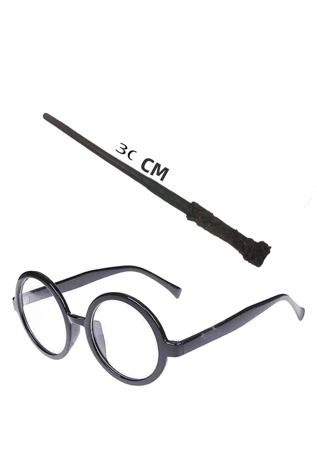 Harry Potter Wand 30 cm and Harry Potter Glasses Set with Black Frame