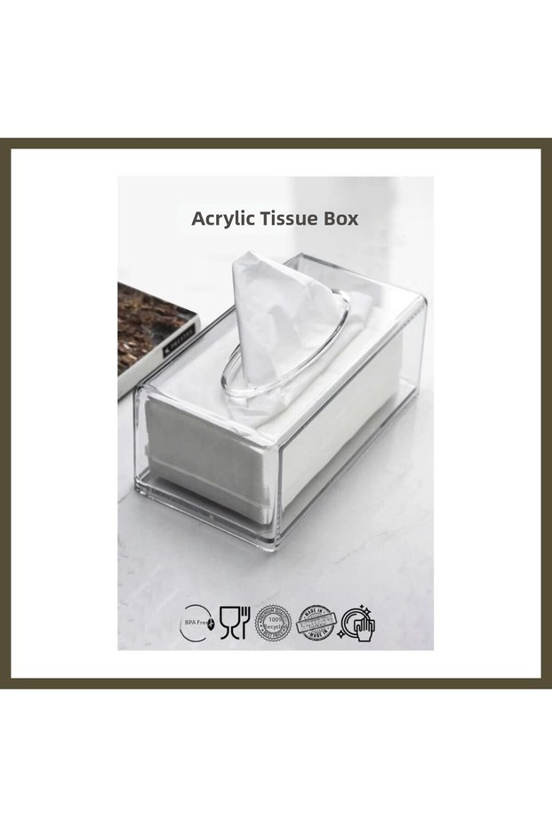 Transparent Acrylic Napkin Holder, 12.5 x 22 cm (W x H)
