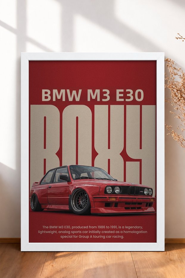 Red German Sports Car with Wide Fenders—Framed Art Print, Car Poster, Wall Decor OTO230