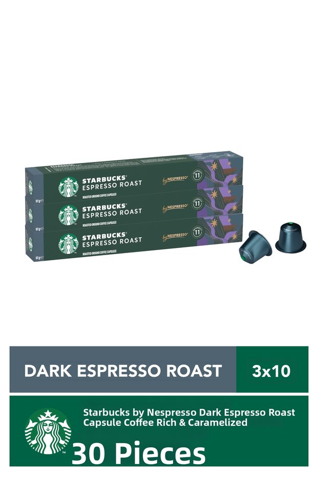 By Nespresso Dark Espresso Roast Capsule Coffee 3 X 10 Pcs