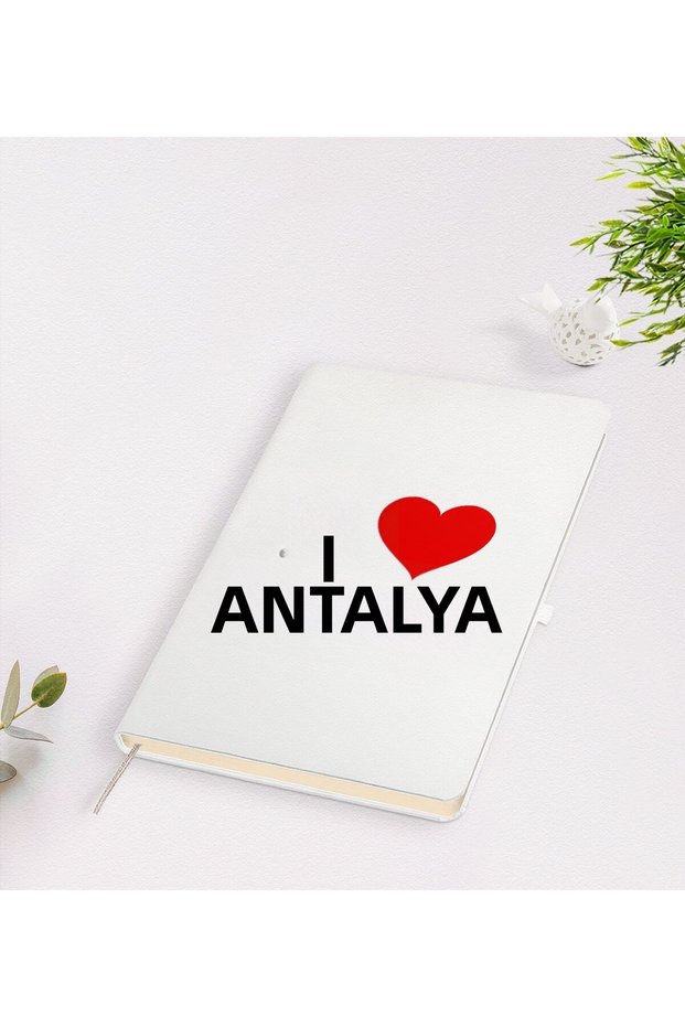 "I Love Antalya" White Notebook - Model 1