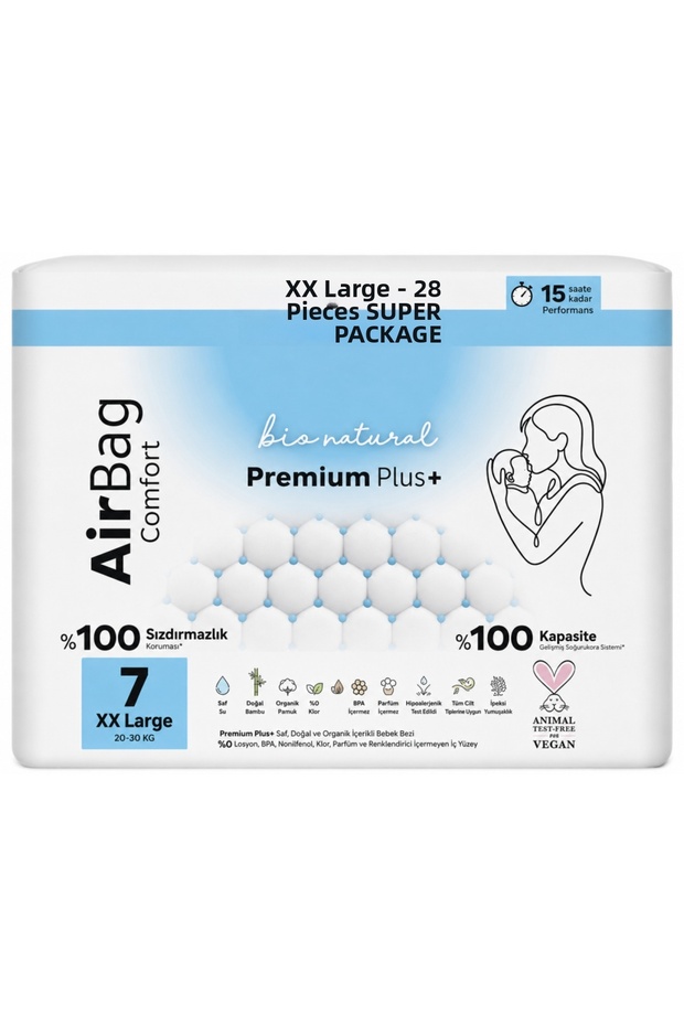 Premium Plus Airbag Comfort Baby Diapers, Size 7, 28 Count, Bzeldr05.