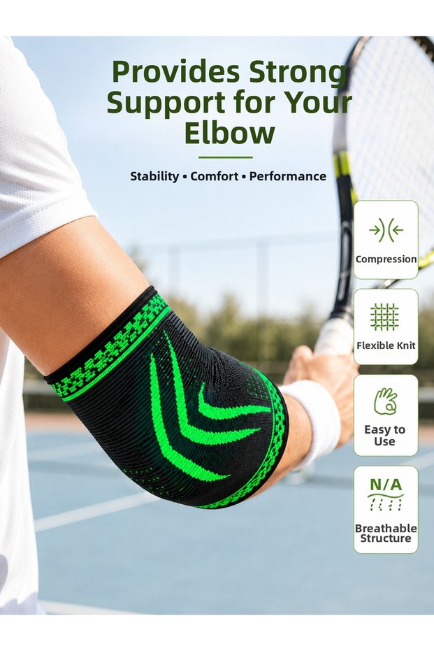 Compression Elbow Brace Sports Elbow Support for Fitness Tennis Basketball Volleyball