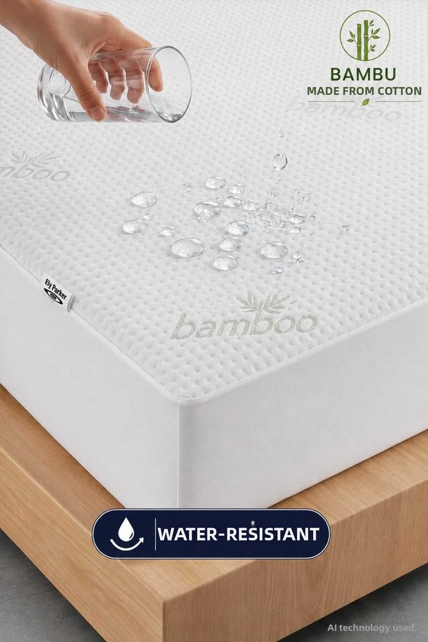 Soft-Silent Bamboo Fabric Liquid-Proof Fitted Mattress Protector Mattress Protector