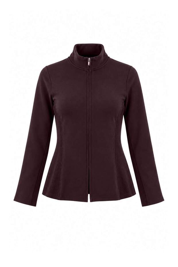 Brown Brushed Scuba Knitted Sports Jacket Thmaw27Sk00001