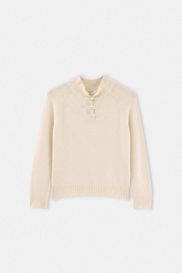 Cream Girl's Knitwear Sweater Tkdaw27Kz00051