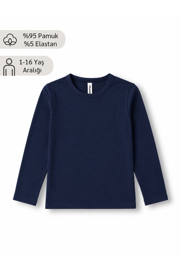 Ages 1–16, 95% Cotton, Unisex Kids' Long-Sleeve T-Shirt / Basic T-Shirt for Girls and Boys / Transitional T-Shirt