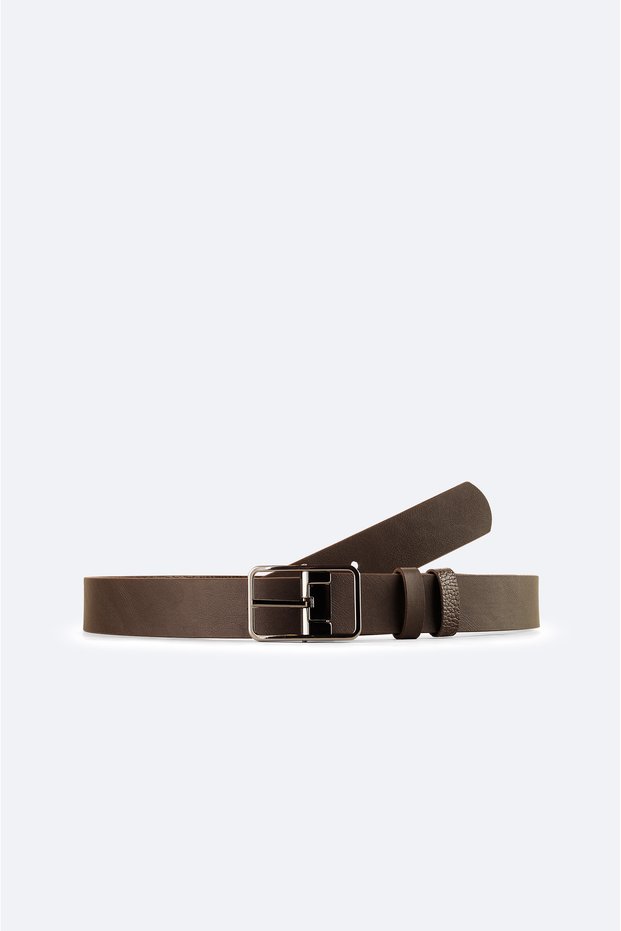 Men's Brown 100% Leather Double-Sided Belt A42Y9310