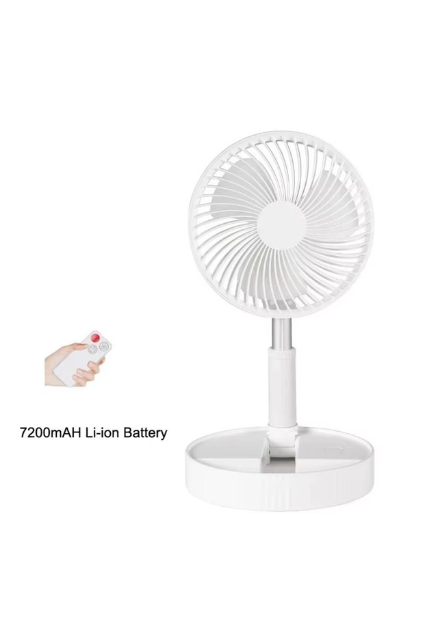 Remote White 7200mAH Retractable Fan USB Charging Folding Portable Mini Electric Fan Dormitory Outdo