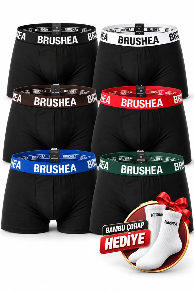 Premium Men's Boxer Briefs 6-Pack – Cotton-Stretch Fabric, Elastic Waistband, Non-Riding Multicolor Boxer Briefs