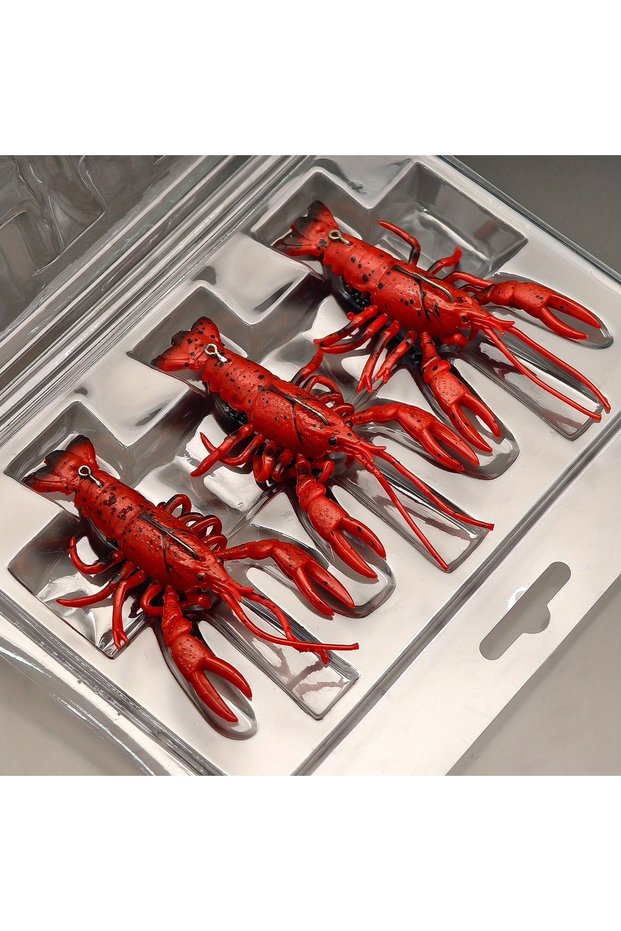 FCP-731-C 3pcs Fishing Jig Lures for Freshwater and Saltwater, Lifelike Shrimp Crayfish Swimbait, We