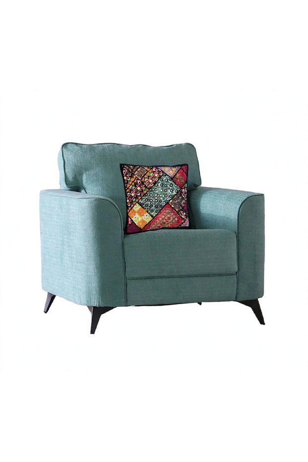 Ethnic Boho Cushion Cover - Handmade Embroidery Sequin Patchwork - Bohemian Sofa Pillow Cover