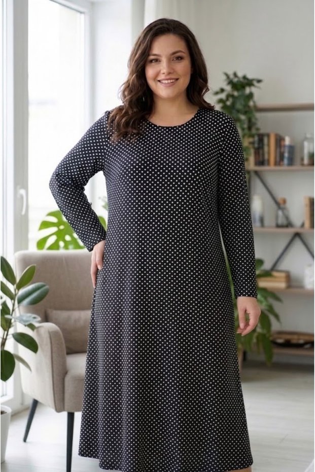 Plus Size Women's Pigment Printed Combed Cotton Dress