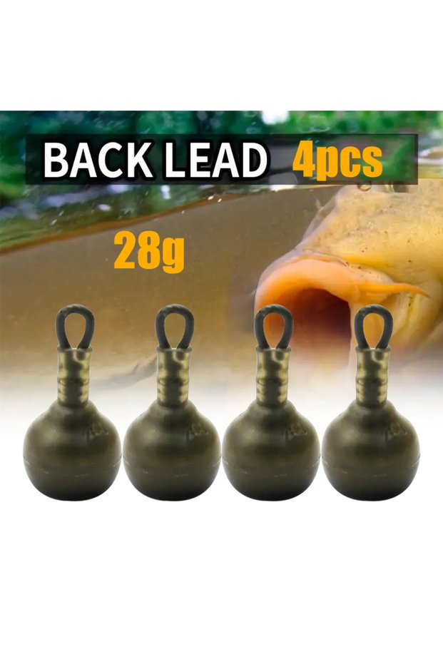 28g 4pc Carp-Specific Fishing Weights, Drop Shot Sinker Retainers & Durable Main Line Locking Tackle