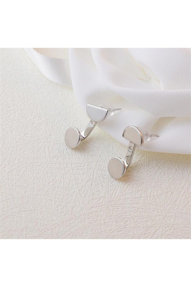 Silver Plated 1-Pair Metal Geometric Circular Pendant Open Design Earrings Ear Jacket Women's Daily,