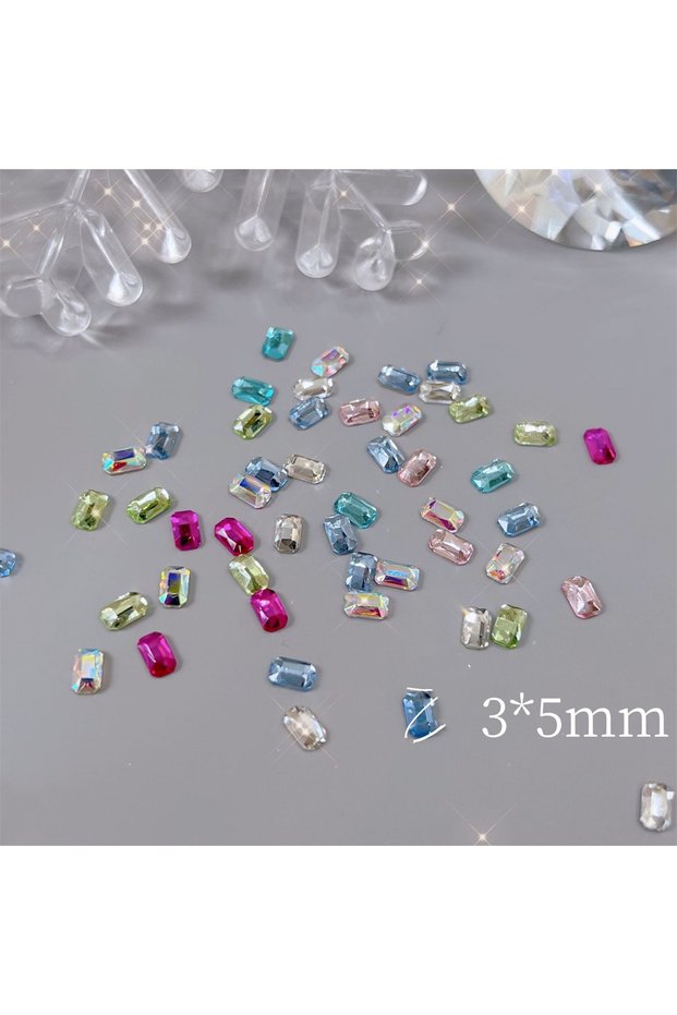 20pcs 20pcs Colorful Heart Star Zircon Nail Art Charms Rhinestone 3D Kawaii Starfish Butter