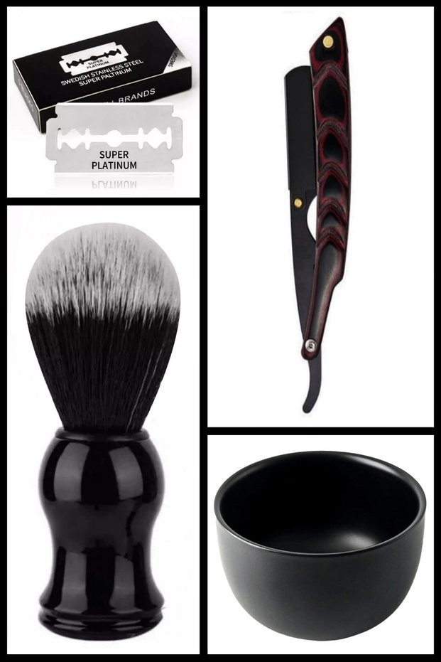 U33 Razor + Brush + Bowl + 5 Platinum Blade Sheets
