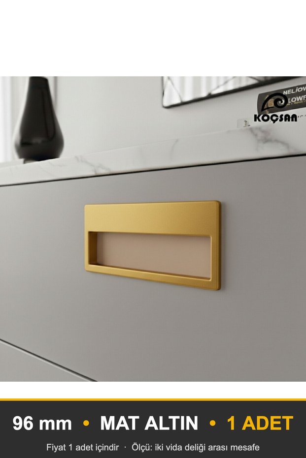 Recessed Matte Gold 96 mm Handle Luxury Country Kitchen Furniture Cabinet Drawer Handle