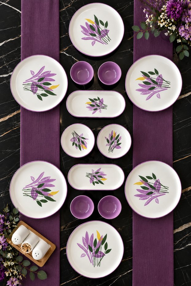 Başak Lila 14 Piece Breakfast Set for 6 People