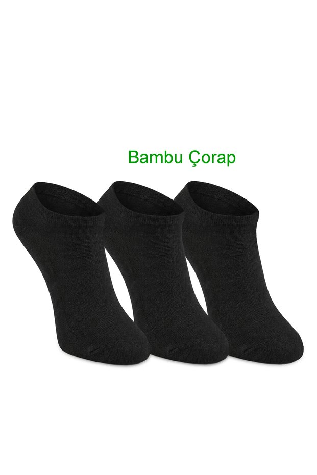 JOLLY 3-Pack Men's Bamboo Ballet Flats Black Socks