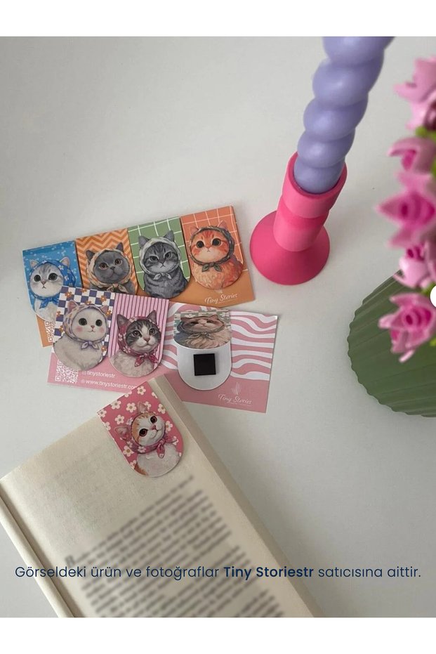 CAT-THEMED BOOKMARKS - 8 PIECES - tinystoriestr