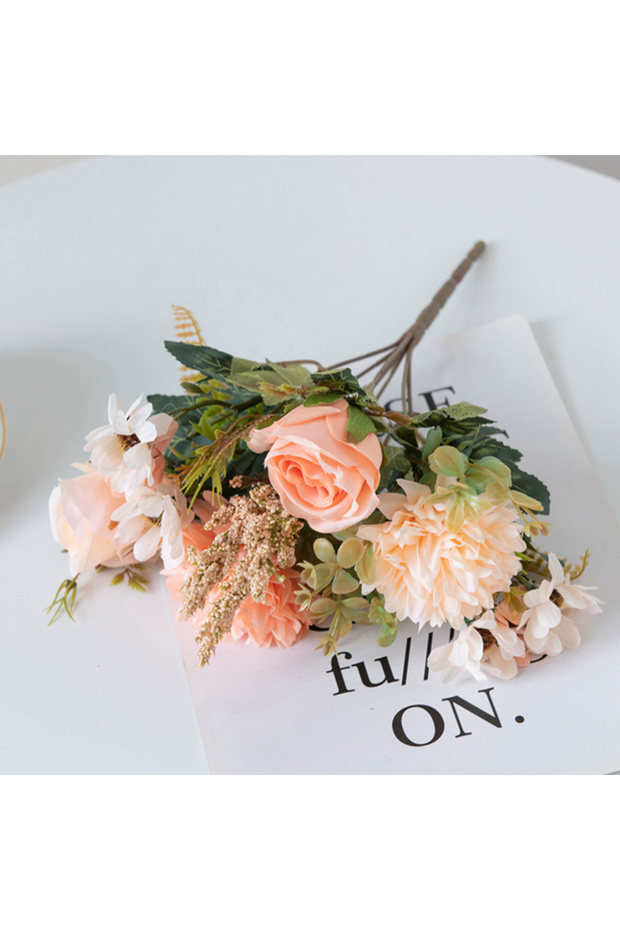 1 pc color 5 Artificial Flowers Silk Roses Bulbous Chrysanthemum Wedding Bridal Bouquet Festival Hom