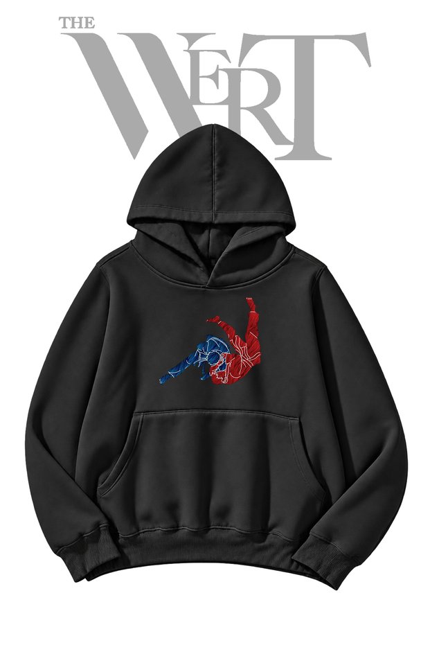 Judo Pre-Printed Black Hooded Sweatshirt (2-Ply)
