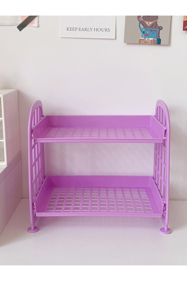 Purple High Appearance Horizontal Desktop Storage Shelf Simple Multi-storey Dormitory Storage Shelf