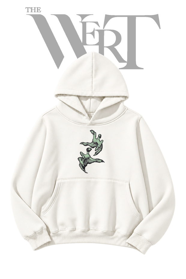 Dragon Pence Pre-Printed White Hooded Sweatshirt (2-Ply)