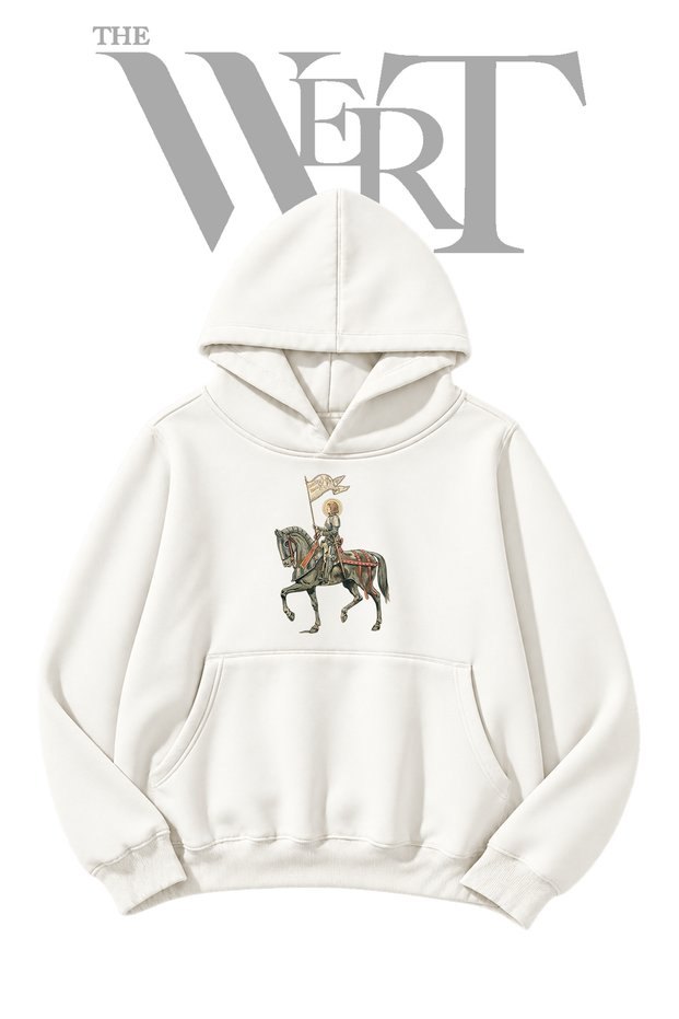 Jeanne d'Arc Unprinted White Hooded Sweatshirt (2-Ply)
