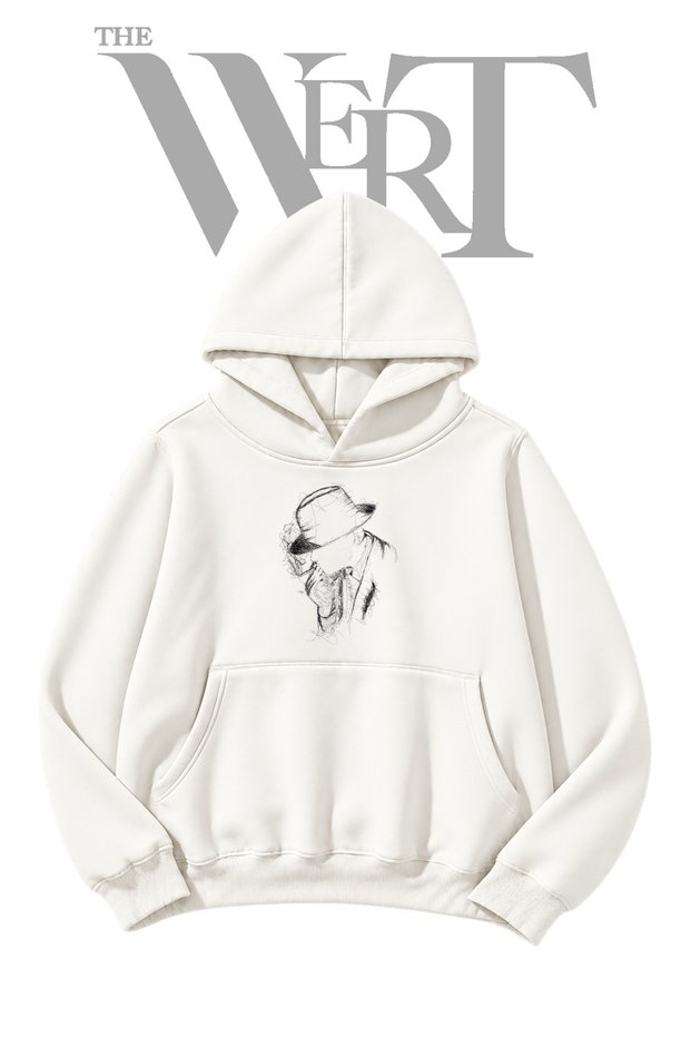 Al Capone White Hooded Sweatshirt with Front Print (2-Ply)