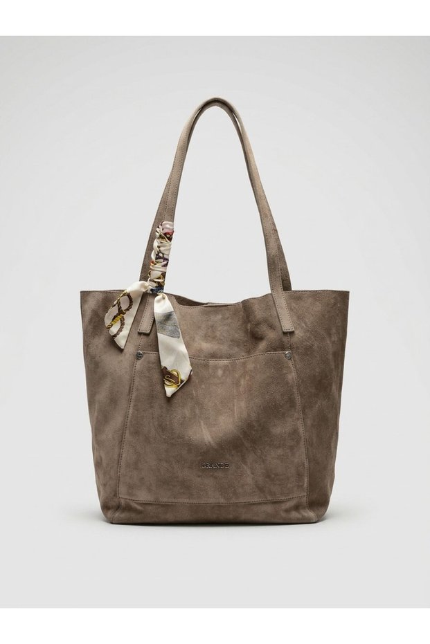 9053 GENUINE LEATHER SUEDE SHOULDER BAG FOR WOMEN