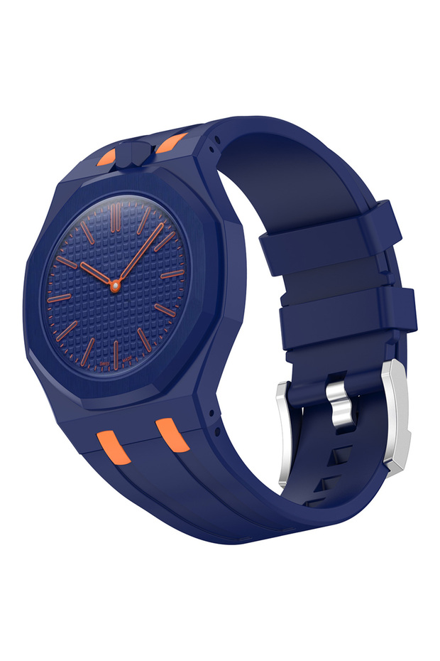 For Royal POP Blue orange-12 Original Soft Silicone Strap+PC Case for Swatch X Ap Royal Pop Swatch P