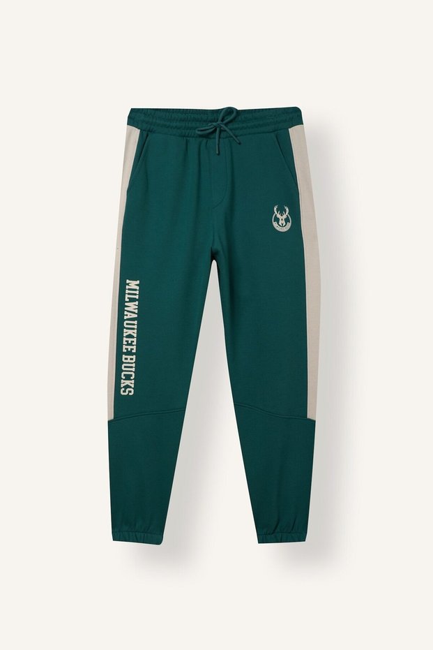 NBA Milwaukee Bucks Standard Fit Printed Thick Fabric Jogger Sweatpants I8887AX26WN