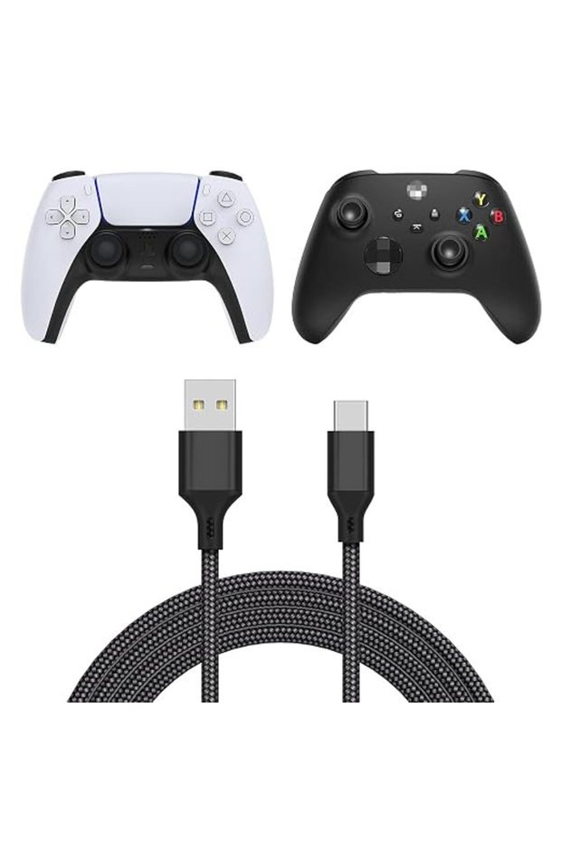 كابل USB-C من FYOUNG بطول 5 أمتار، متوافق مع أجهزة التحكم PS5 DualSense/Pro/Xbox Series، و Nintendo Switch/OLED/Lite، طويل.