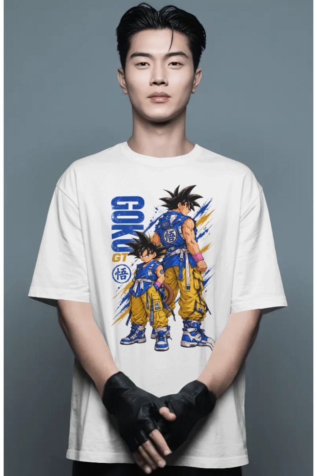 Unisex Oversized Son Goku Dragon Ball Anime Character Pre-Printed Premium T-Shirt