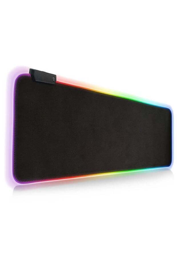 لوحة ماوس ألعاب RGB كبيرة الحجم وناعمة مع إضاءة LED ممتدة