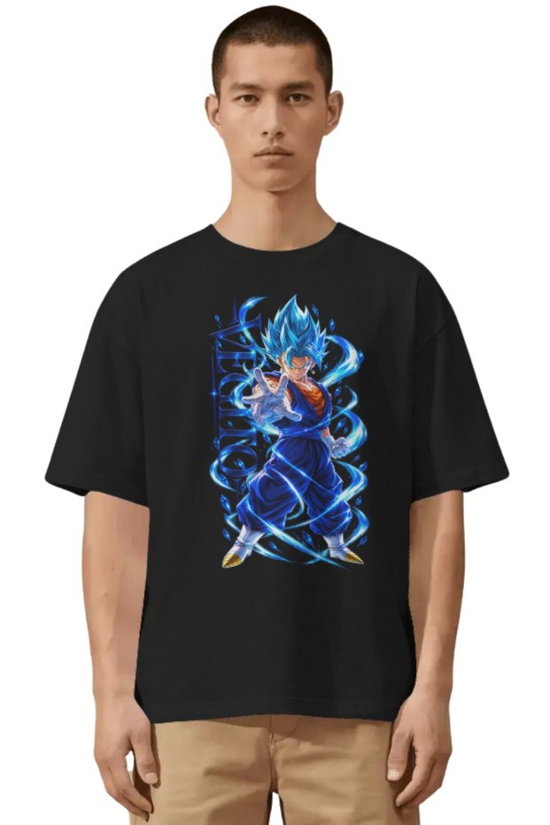 Unisex Oversized Vegito Dragon Ball Anime Character Pre-Printed Premium T-Shirt