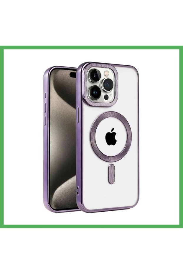 غطاء متوافق مع هاتف iPhone 14 Pro، طراز Kronos Magsafe - لون بنفسجي داكن، من BEZOSS.